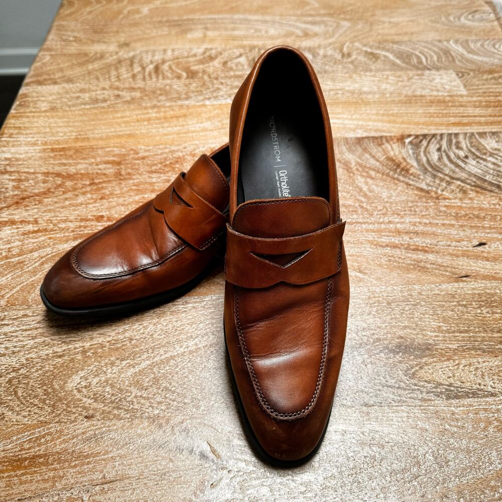 Nordstrom Men's Cognac Leather Penny Loafers
